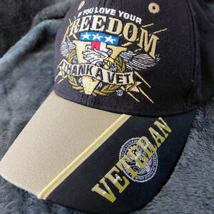 Veteran "If You Love Your Freedom Thank A Veteran" Embroidered Bsseball Cap. $35